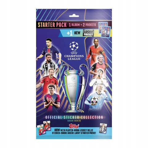 ALBUM NA NAKLEJKI UEFA CHAMPIONS LEAGUE 2025 TOPPS STARTER ZESTAW STARTOWY