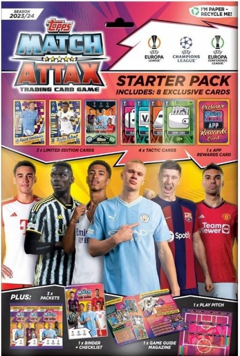 MATCH ATTAX 2024 ALBUM NA KARTY PIŁKARSKIE ZESTAW STARTOWY TOPPS CHAMPIONS MATCH ATTAX 2024 ALBUM NA KARTY PIŁKARSKIE ZESTAW STARTOWY TOPPS CHAMPIONS