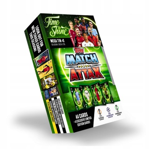 MEGA PUSZKA MATCH ATTAX 2025 KARTY PIŁKARSKIE TOPPS 44 KARTY +4 LIMITED MEGA PUSZKA MATCH ATTAX 2025 KARTY PIŁKARSKIE TOPPS 44 KARTY +4 LIMITED