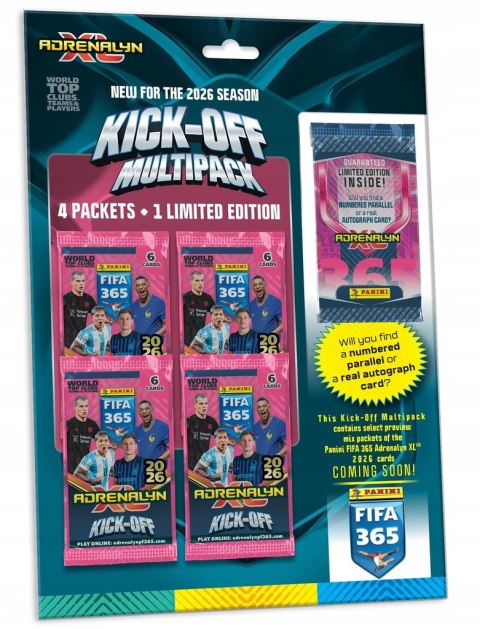 Multipack Kick-Off FIFA 365 2026 4 Saszetki Karty Piłkarskie + 1 Limited