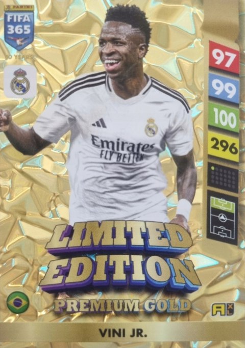 PANINI FIFA 365 2025 LIMITED PREMIUM GOLD VINI JR. VINICIUS REAL MADRYT