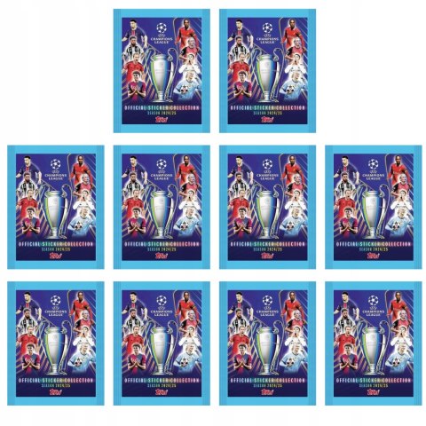 Champions League 2025 Topps Saszetki Naklejki Piłkarskie Zestaw 10 Saszetek