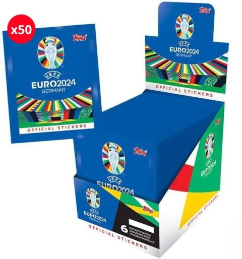EURO 2024 TOPPS BOX 50 SASZETEK 300 NAKLEJEK UEFA