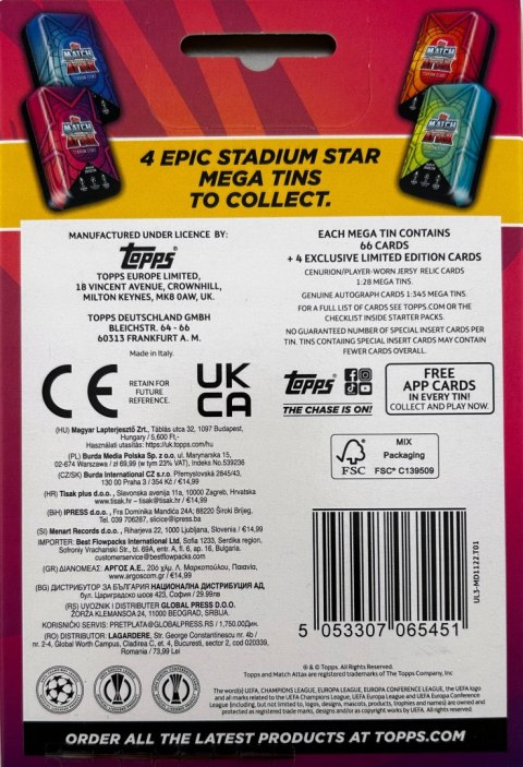 Karty piłkarskie Match Attax Duża Puszka 2023/24 Możliwy wybór koloru Topps