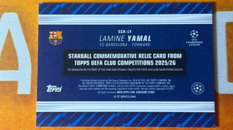Lamine Yamal Starball Relic Patch - Topps Flagship UEFA UCC 2025-26