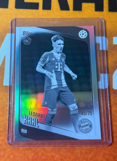Lennart Karl RC Black & White Foil /75 - Topps Flagship UEFA 2025-26