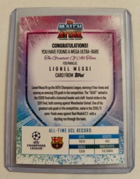 MATCH ATTAX EXTRA 2025 2025 GOAT LMP LIONEL MESSI FC BARCELONA RARE 1:1800