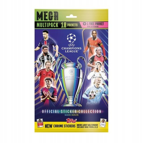 MEGA Multipack Naklejki Liga Mistrzów 2025 11 Saszetek Topps 66 Naklejek