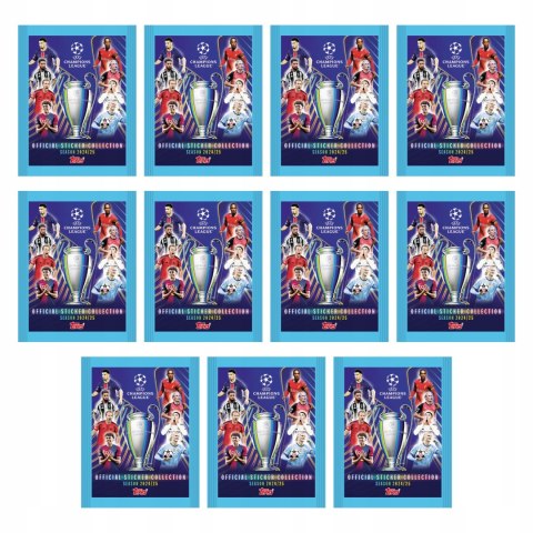 MEGA Multipack Naklejki Liga Mistrzów 2025 11 Saszetek Topps 66 Naklejek