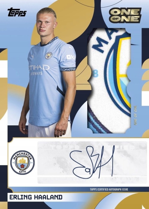 Manchester CITY Team Set 2024/25 Topps Karty Piłkarskie Autograf lub Relic