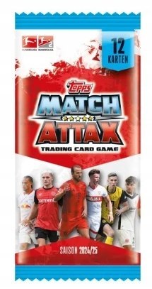 Match Attax Bundesliga 2025 Topps Karty Piłkarskie 10 Saszetek 120 Kart