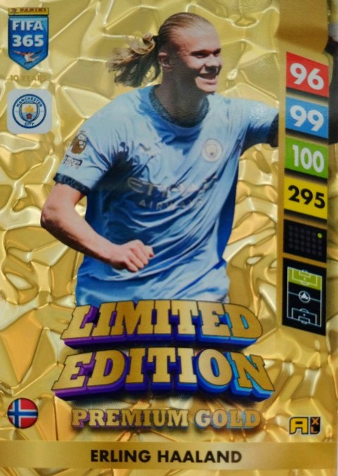PANINI FIFA 365 2025 LIMITED PREMIUM GOLD ERLING HAALAND MANCHESTER CITY