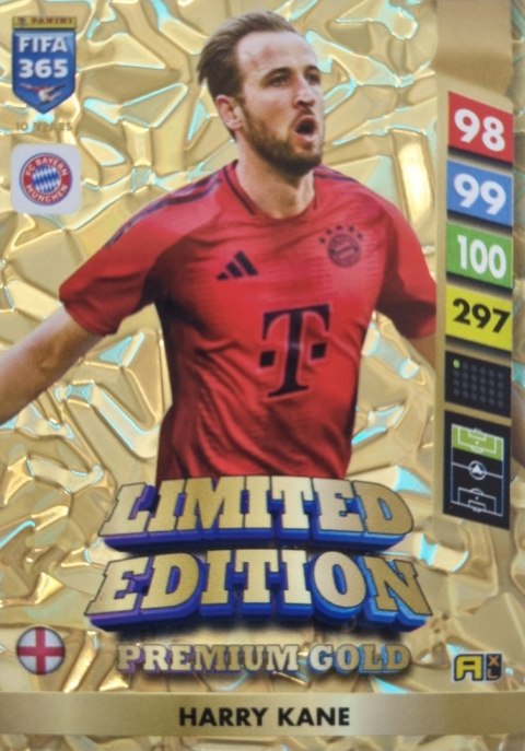 PANINI FIFA 365 2025 LIMITED PREMIUM GOLD HARRY KANE BAYERN MONACHIUM