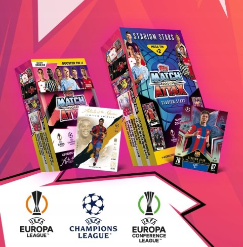 PUSZKA MINI MATCH ATTAX 2023/24 CHAMPIONS LEAGUE TOPPS KARTY PIŁKARSKIE