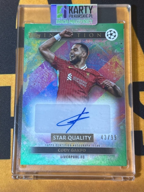 Cody Gakpo Auto /99 Green Liverpool - TOPPS UCC Inception 2024-25
