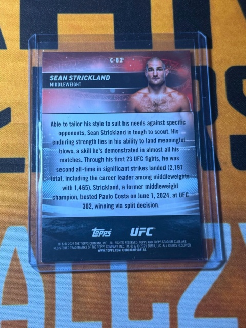 Sean Strickland /99 - 2025 Topps UFC Stadium Club