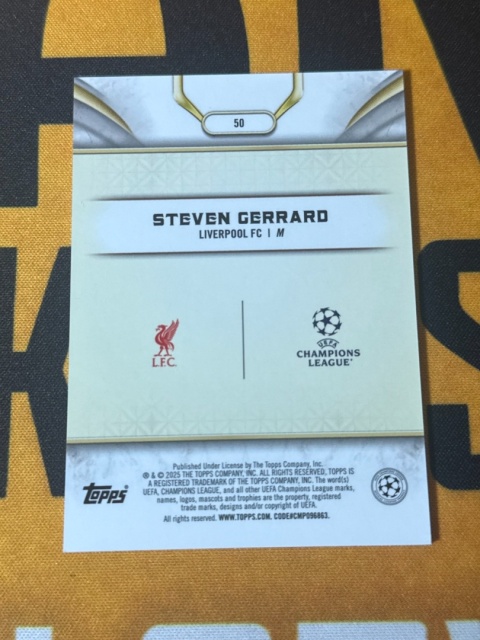 Steven Gerrard /75 Liverpool - Topps Reverence UEFA 2024-25