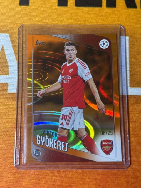 Viktor Gyokeres /25 Orange Raindrop Refractor Arsenal Topps UCC 2025-26