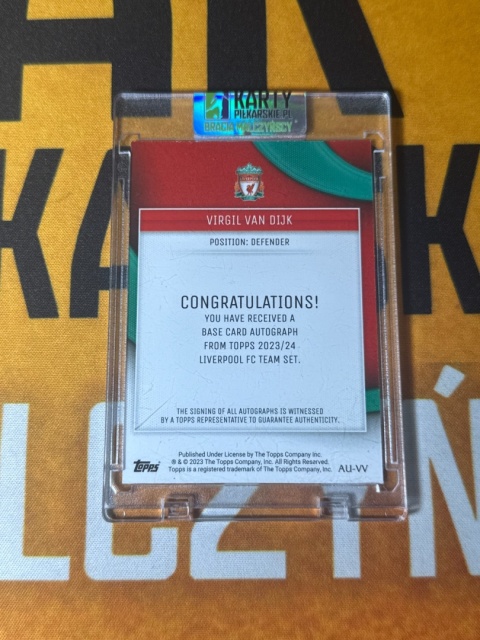 Virgil Van Dijk Auto /99 - Liverpool Team Set 2023-24