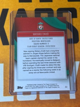 Wataru Endo /25 Liverpool - Topps Liverpool Team Set 2023-24