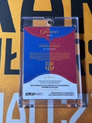 Paralleuelo Auto /50 - Topps Fc Barcelona Forever